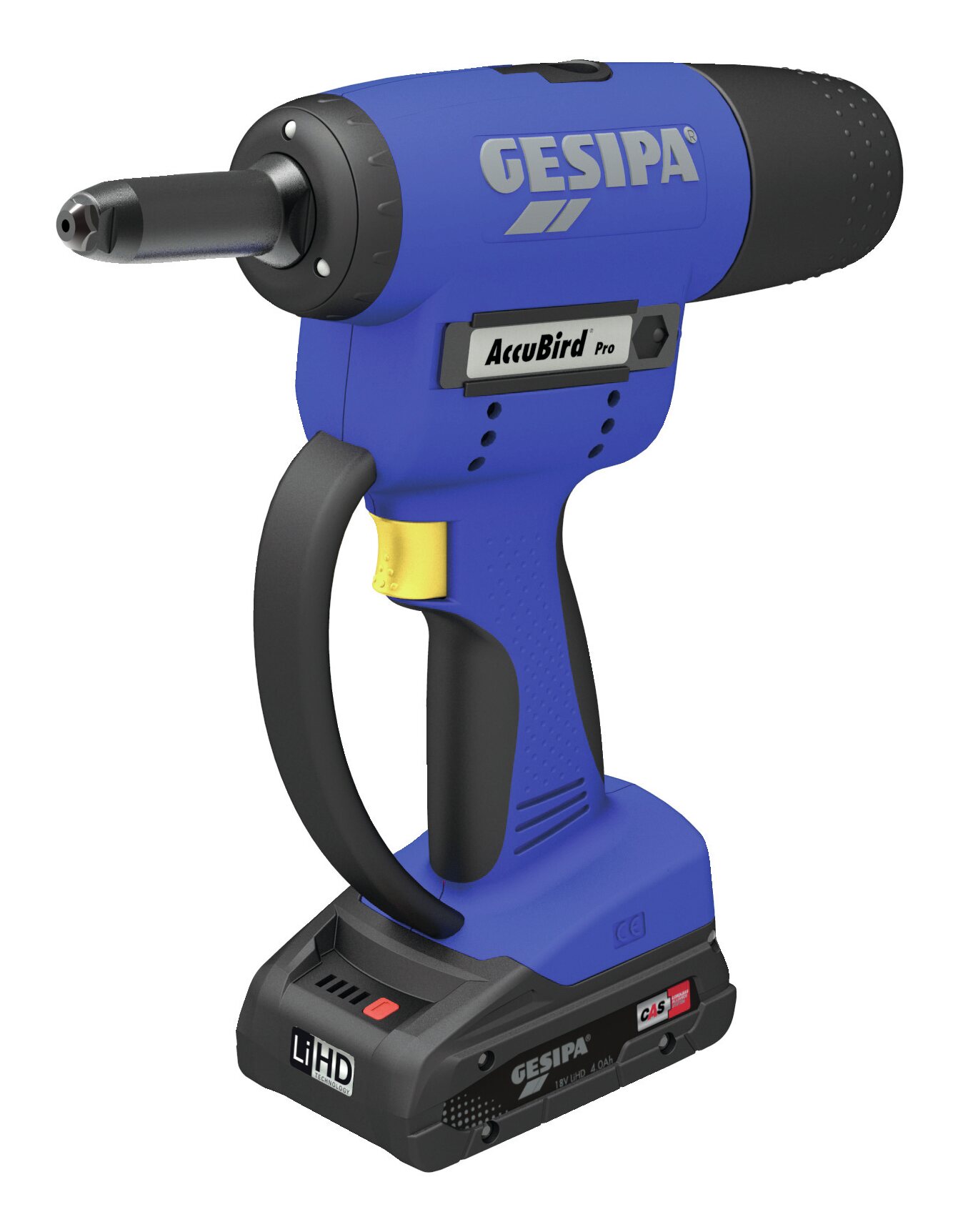 Pistolet à rivets aveugles sans fil Gesipa AccuBird®Pro CAS 2,0 Ah avec chargeur et accessoires