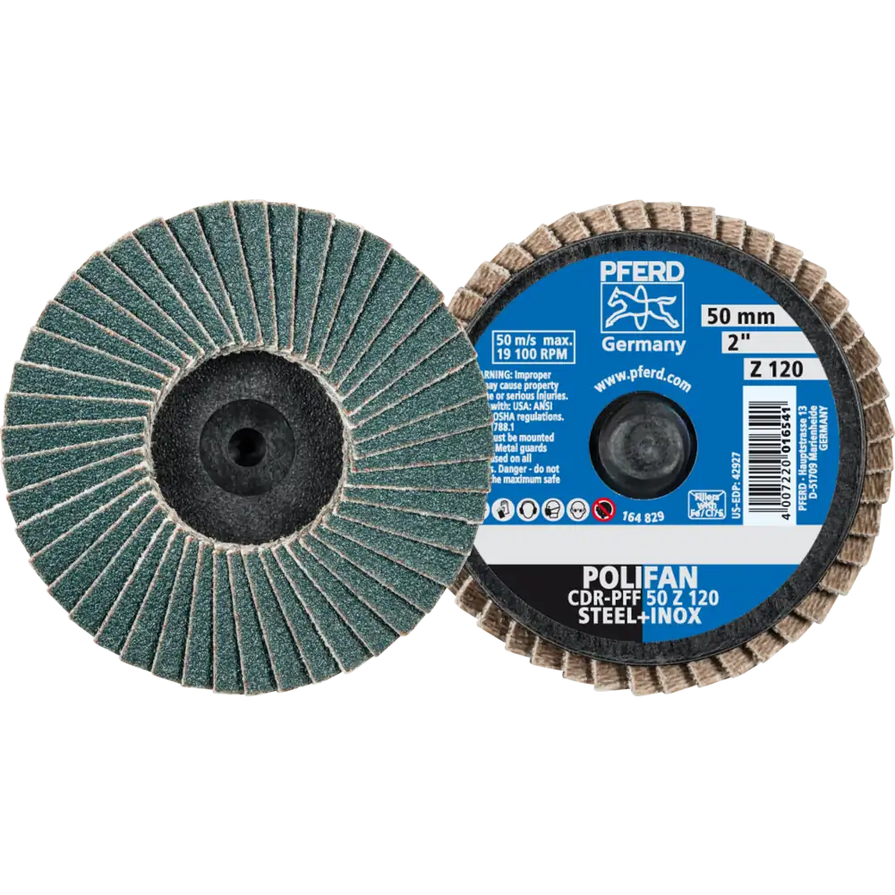 PFERD TOOLS COMBIDISC Zirkon Mini-POLIFAN CDR pour acier trempé