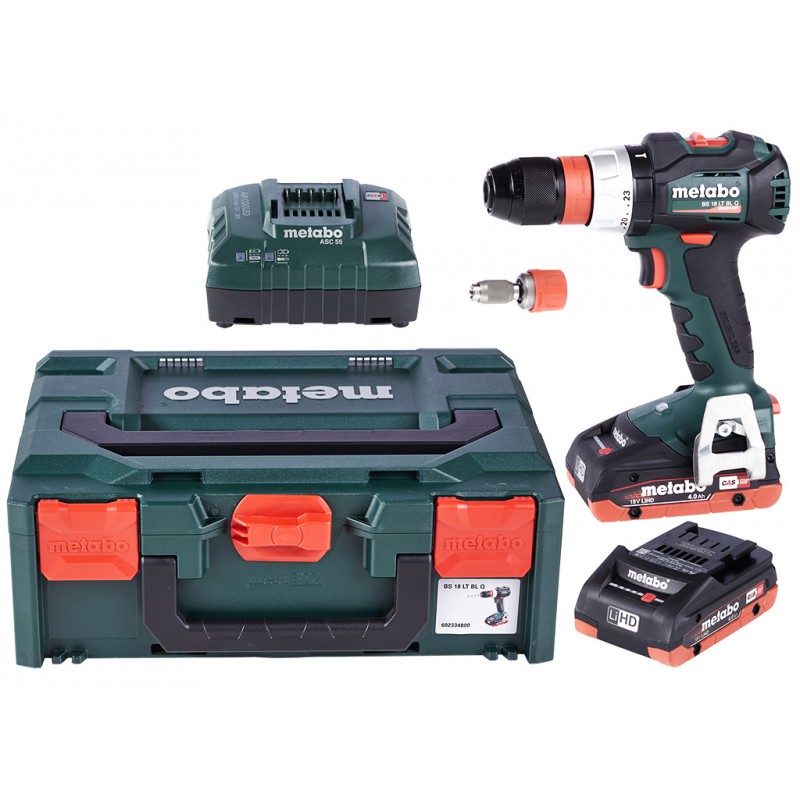 Metabo Perceuse-visseuse sans fil BS 18 LT BL Q (2x4,0Ah/18V) MetaBOX 602334800