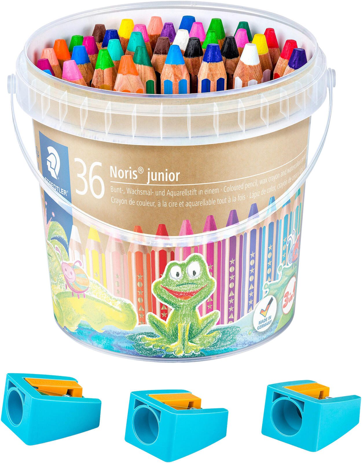 STAEDTLER Noris junior Crayons de couleur multicolores 1 boîte = 36 — lot de 36 pièces