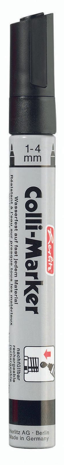 Herlitz Permanentmarker 1.0 - 4.0 mm Noir 1 boîte = 10 pièces — lot de 10 pièces