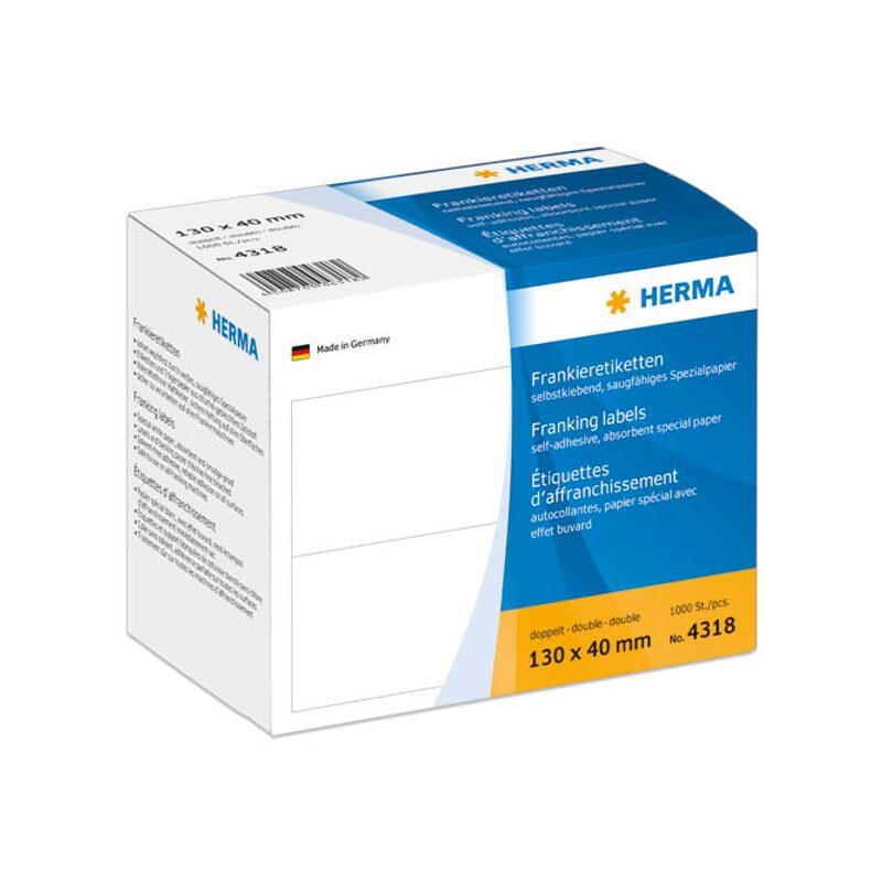 Étiquettes d'affranchissement HERMA 130,0 x 40,0 mm 1 boîte = 1 000 étiquettes