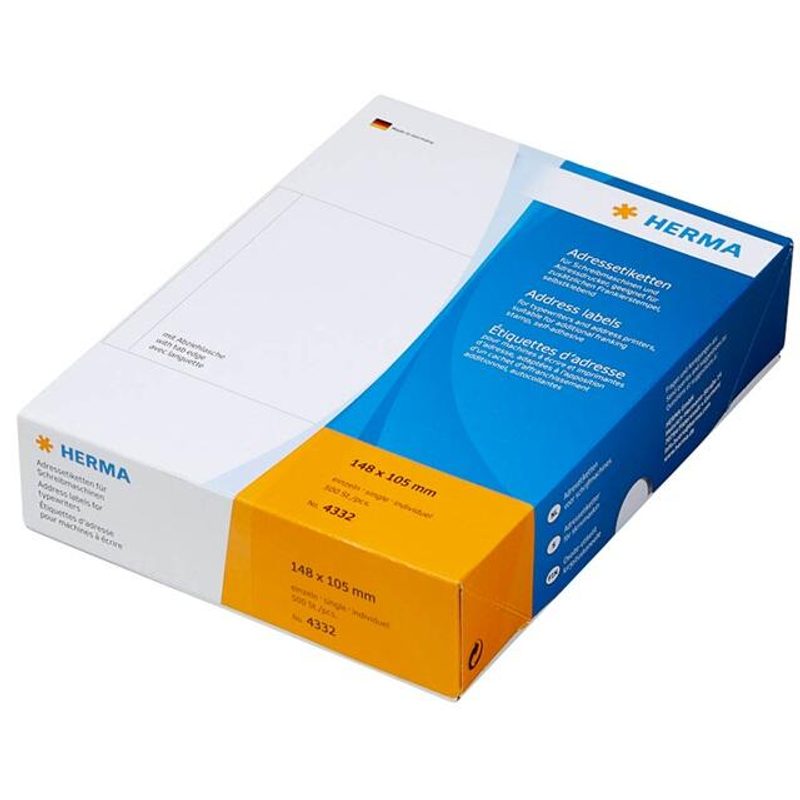 Étiquettes d'adressage HERMA 148,0 x 105,0 mm - 1 paquet = 500 étiquettes