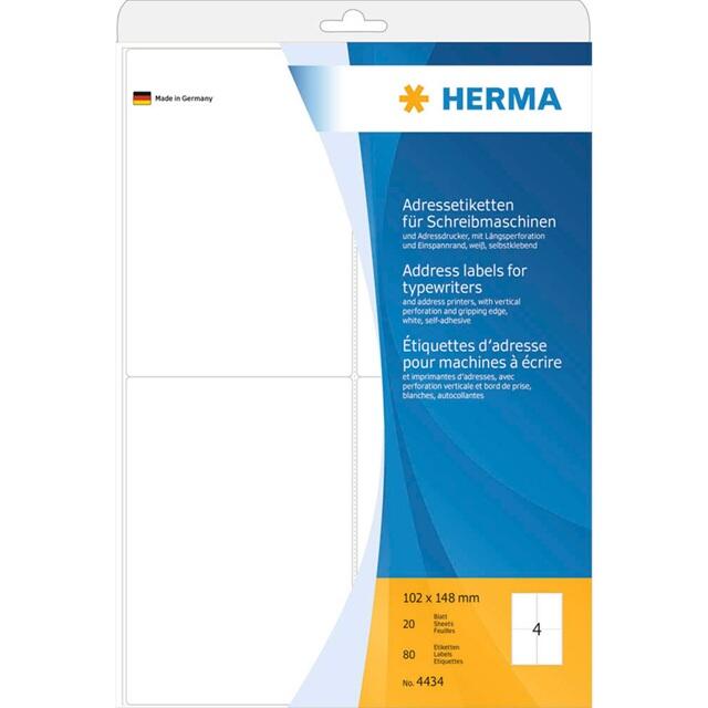 Étiquettes d'adresse HERMA 102,0 x 148,0 mm 1 boîte = 20 feuilles