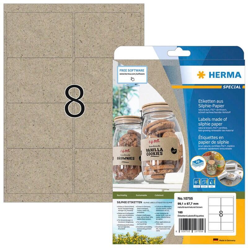 Étiquettes HERMA Silphie 99x67,7 - 1 paquet = 20 feuilles — lot de 20