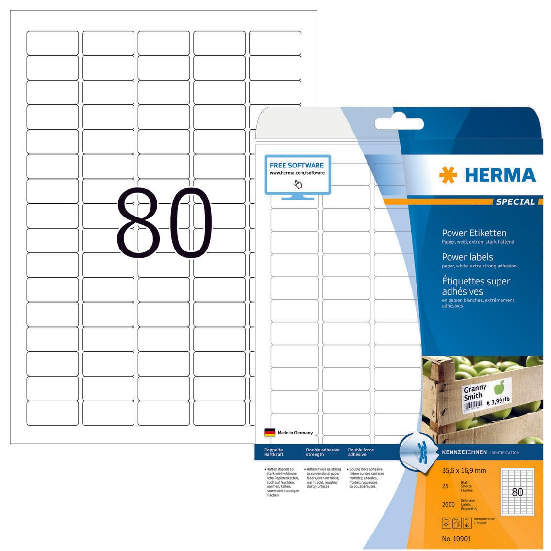 Herma Étiquette Special 10901 35,6x16,9mm blanc 2 000 étiquettes/paquet