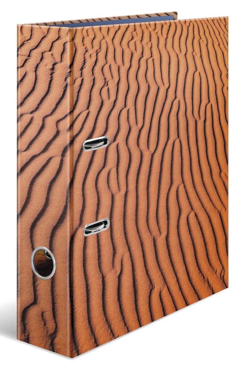 HERMA Dossier à levier Motiv - Largeur du dos 7 cm - Format A4 - Carton - Motif Nature Sand