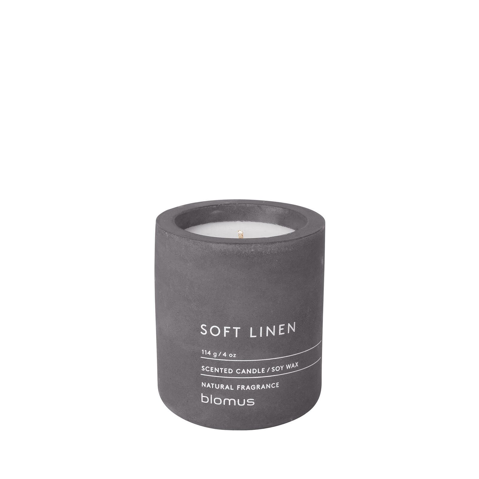 blomus SOFT LINEN Bougie parfumée 8 cm grise