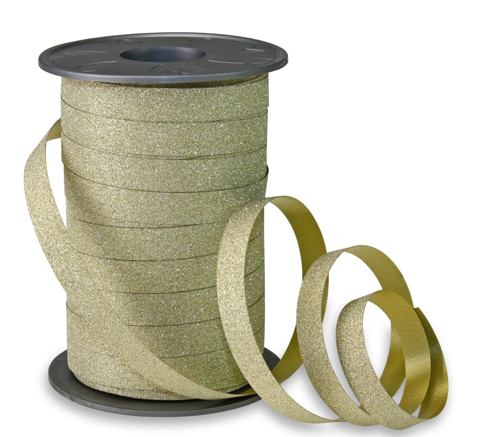 Bande cadeau PRÄSENT Glitter 10 mm x 100 m or