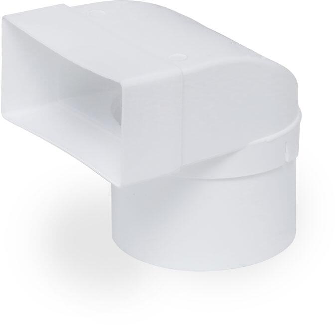 Coude Helio 90° DN 100 vers conduit plat 100x555 mm, blanc (FLÜB 100)