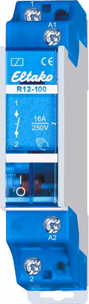 Relais de commutation électromécanique Eltako R12-100-12V DC, 12 V, avec commande manuelle et indicateur de position de commutation