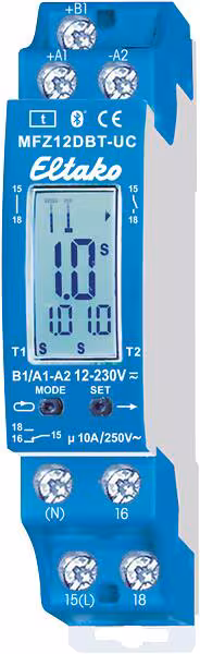 Relais temporisé multifonction numérique Eltako MFZ12DBT-UC, sans potentiel, 230 V