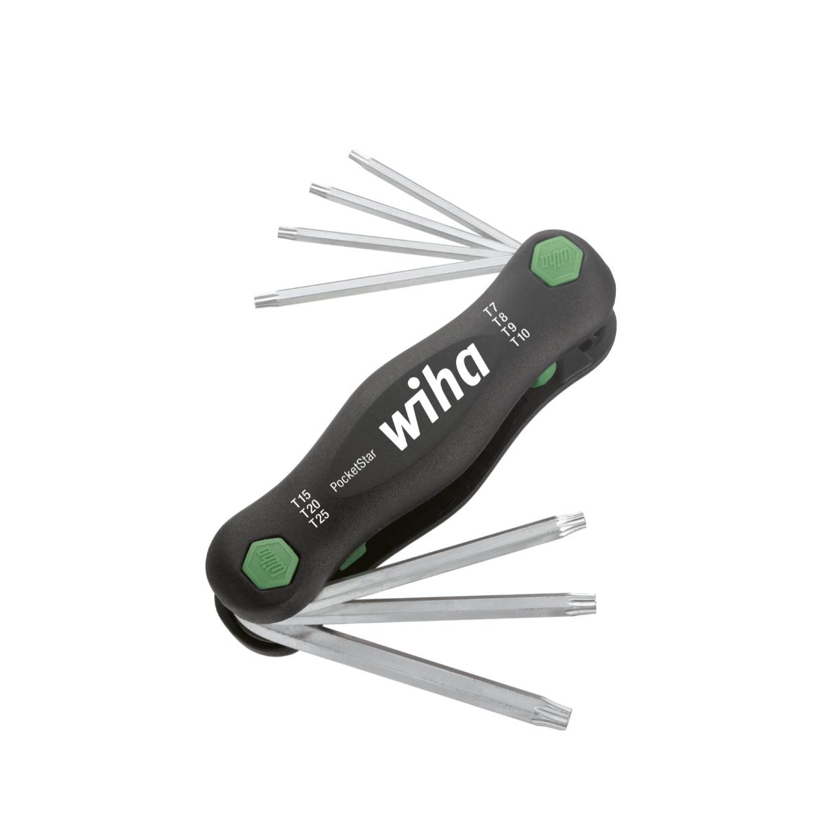 Jeu de tournevis multifonction PocketStar TORX Wiha 7 pièces avec support mural