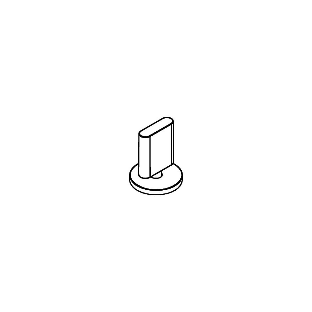 Hansgrohe Poignée pour robinetterie de lavabo Metropol S 3 trous - Eau chaude, finition Edelmatt, Chrome, 97503000