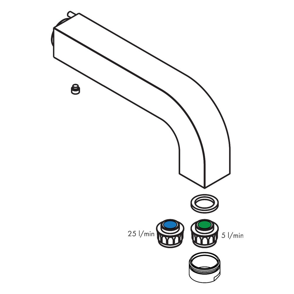 Bec de robinetterie Hansgrohe AXOR pour Citterio 3 trous, montage mural, portée 240 mm, chromé, 97239000