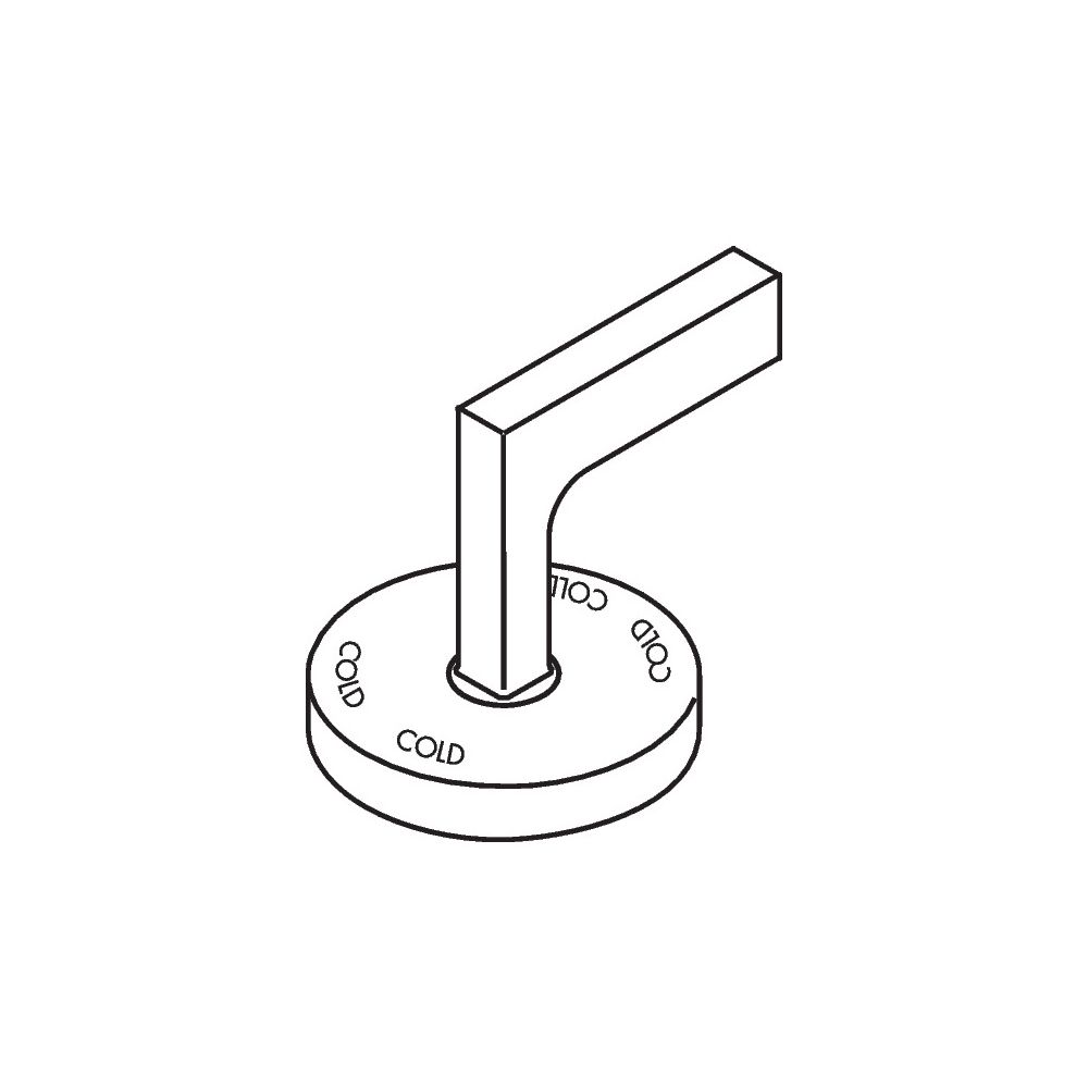 Hansgrohe AXOR Levier-poignée pour robinetterie de lavabo Citterio 3 trous, côté eau froide, Chromé, 39093000