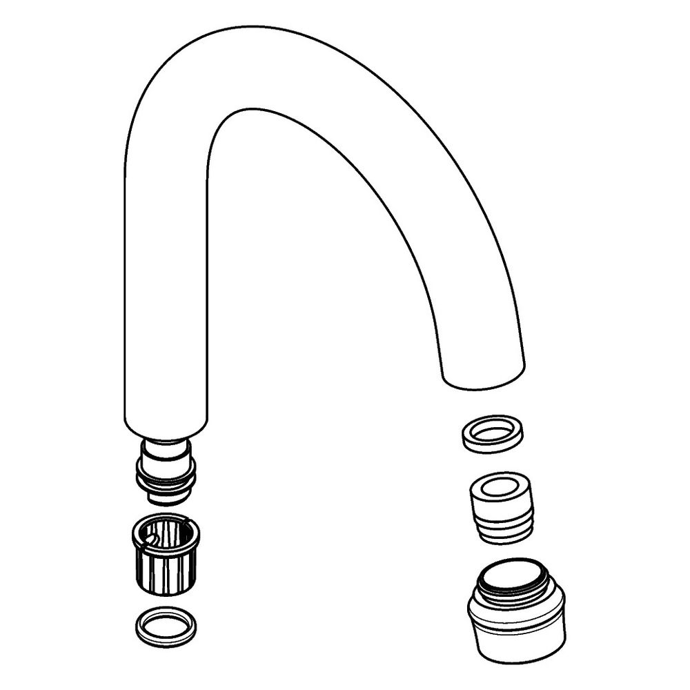 Hansgrohe AXOR Sortie complète pour robinetterie à deux poignées Montreux WT/HWB, nickel poli, 97992830
