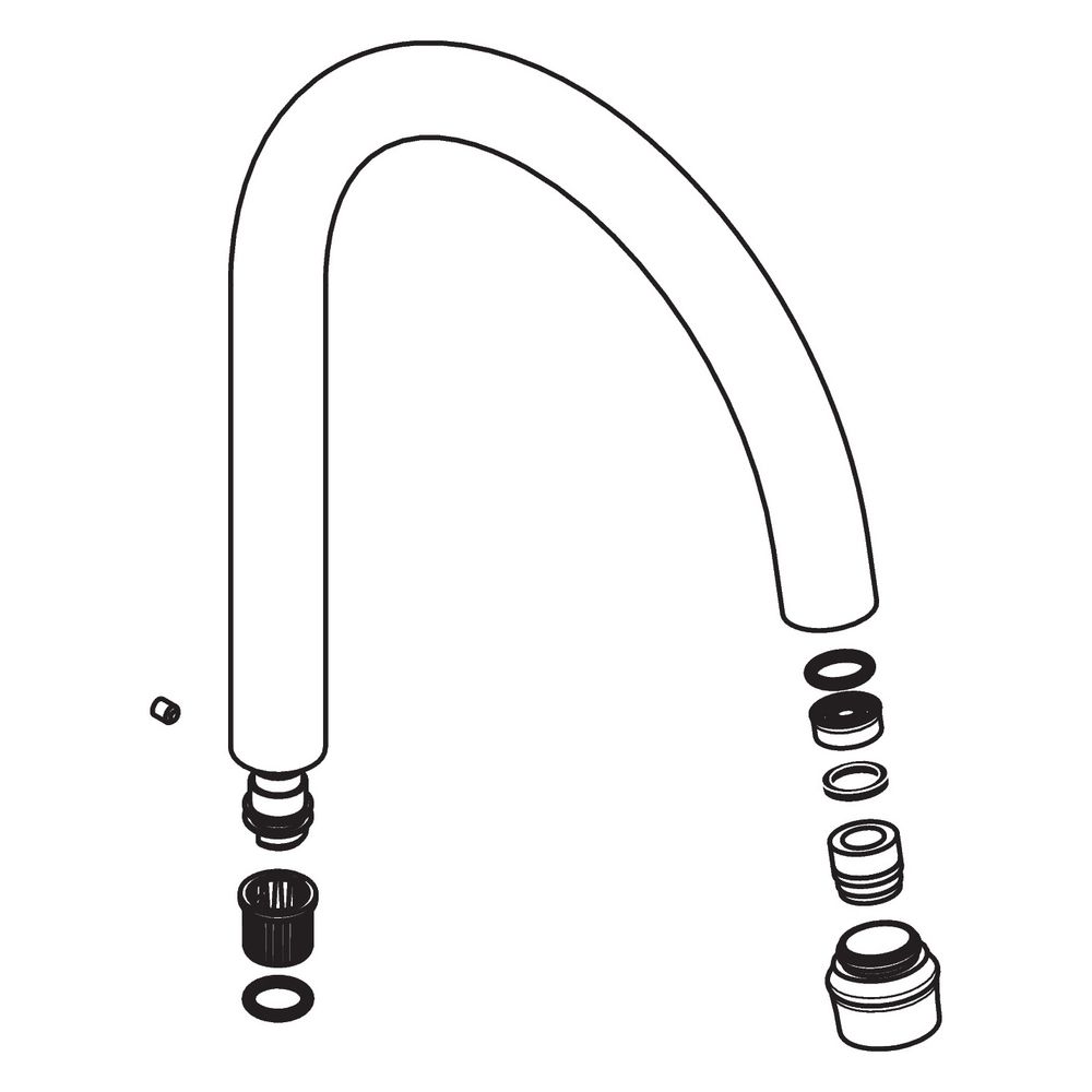 Hansgrohe AXOR Bec verseur pour mitigeur de lavabo 3 trous Montreux, nickel poli, 97990830
