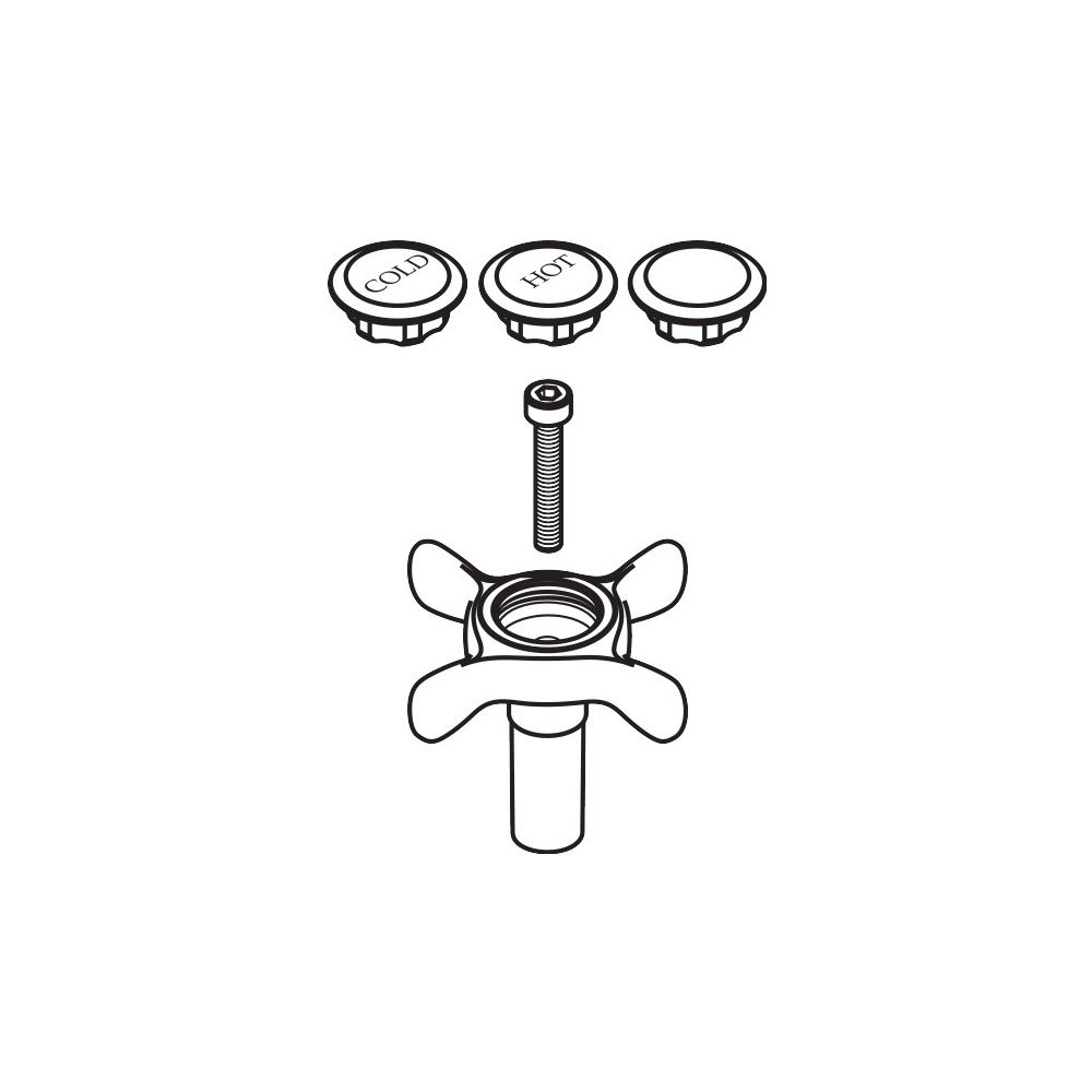 Hansgrohe AXOR Poignée pour robinetterie 2 commandes Montreux, eau chaude/froide nickel poli, 16291830