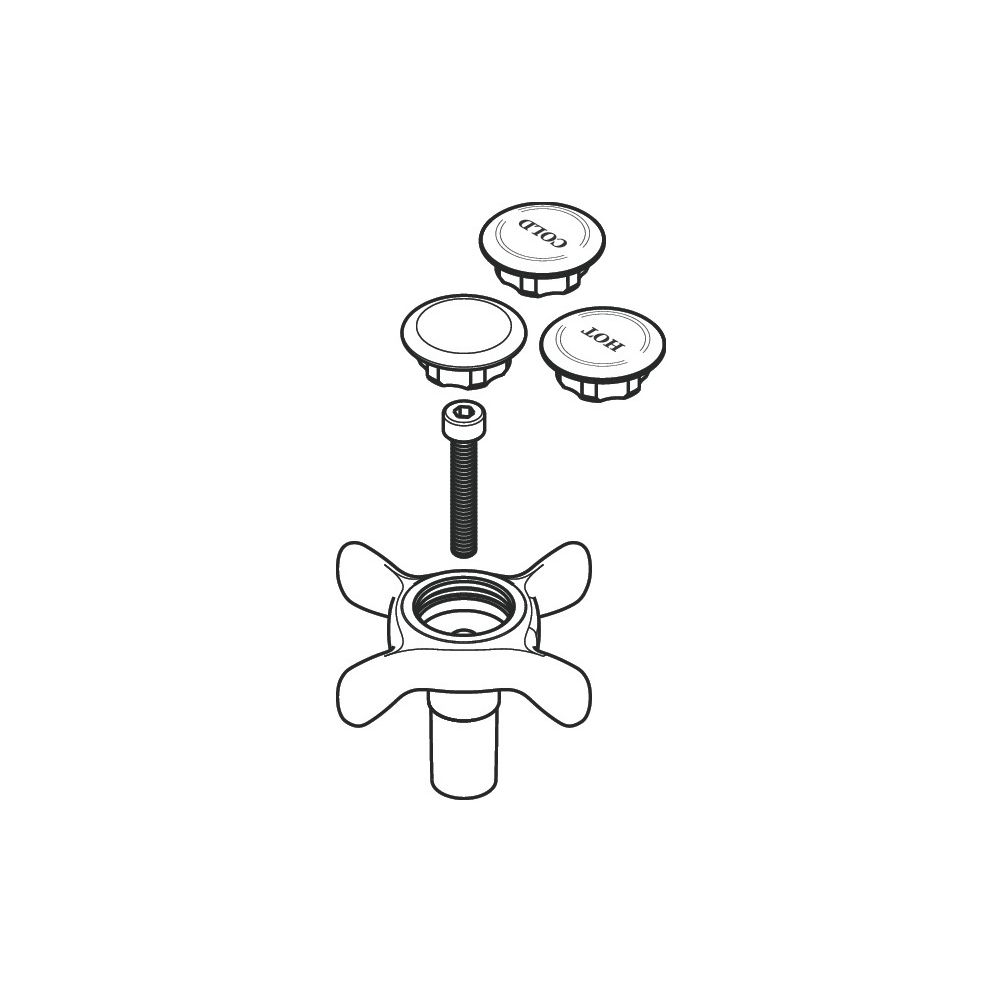 Hansgrohe AXOR Poignée pour mitigeur de baignoire Montreux à deux commandes, nickel poli, 16597830