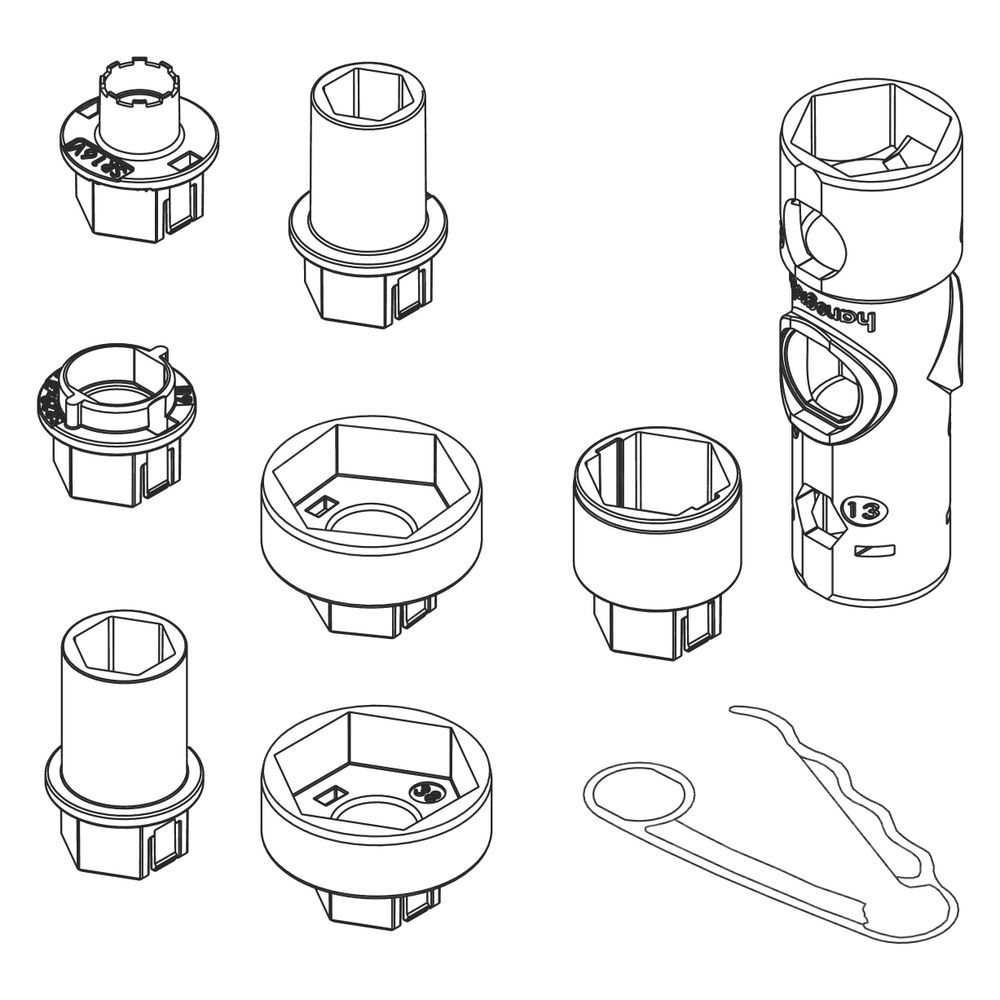 Jeu de clés à douille universel Hansgrohe AXOR, 98861000