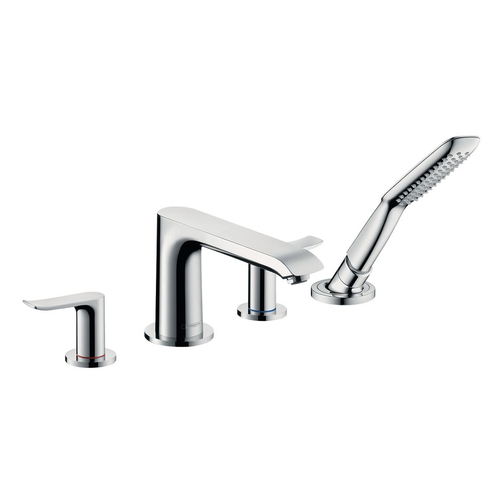Robinetterie de baignoire Hansgrohe Metris 4 trous, montage sur rebord de baignoire, chromé
