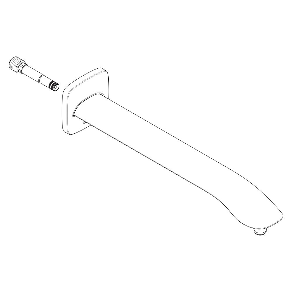 Bras de douche Hansgrohe 387 mm, finition Chrome, 95628000