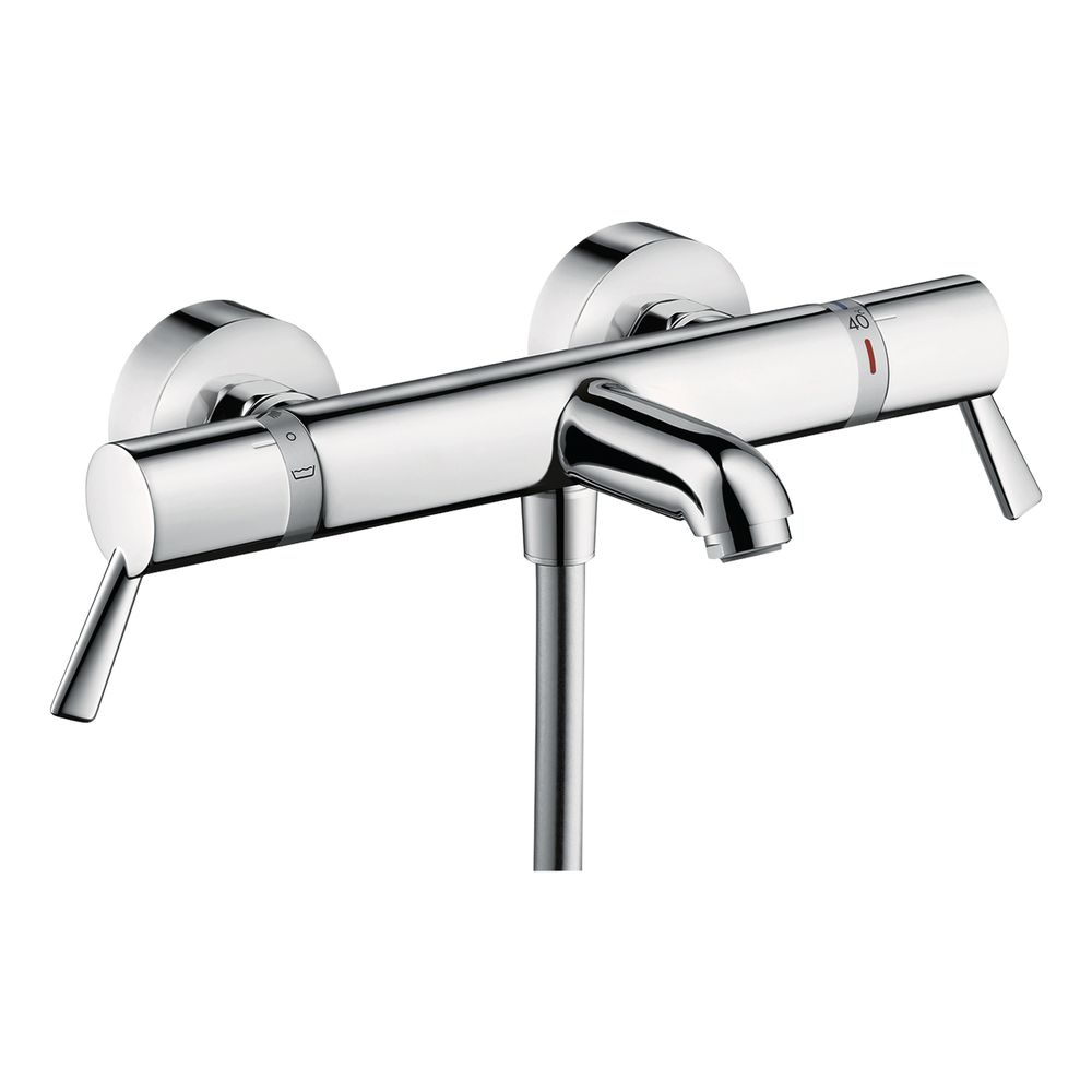 Thermostat de bain Hansgrohe Ecostat Comfort Care, montage apparent, 20 l/min, poignées extra-longues, chromé