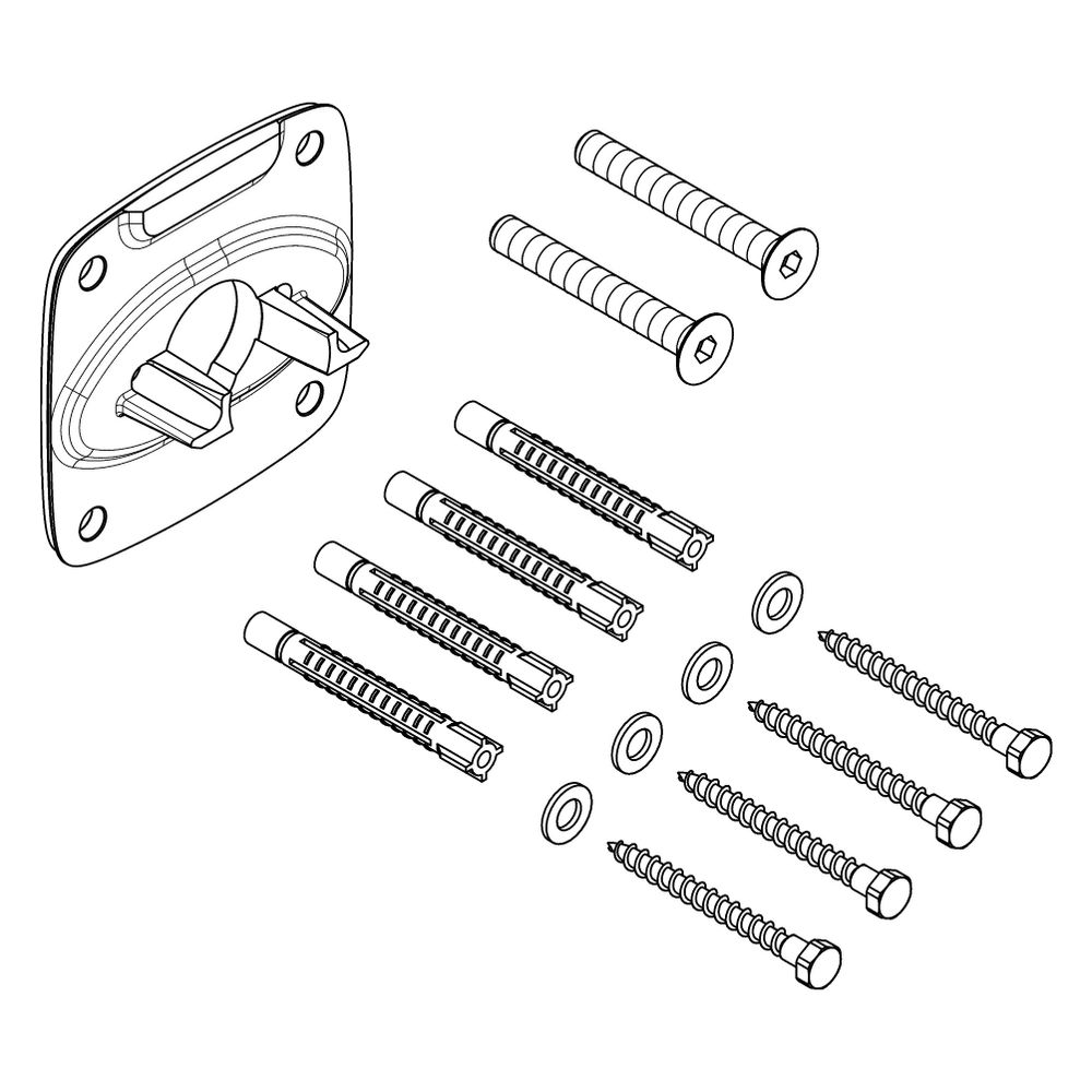 Hansgrohe Bride de fixation murale, chromé, 95746000