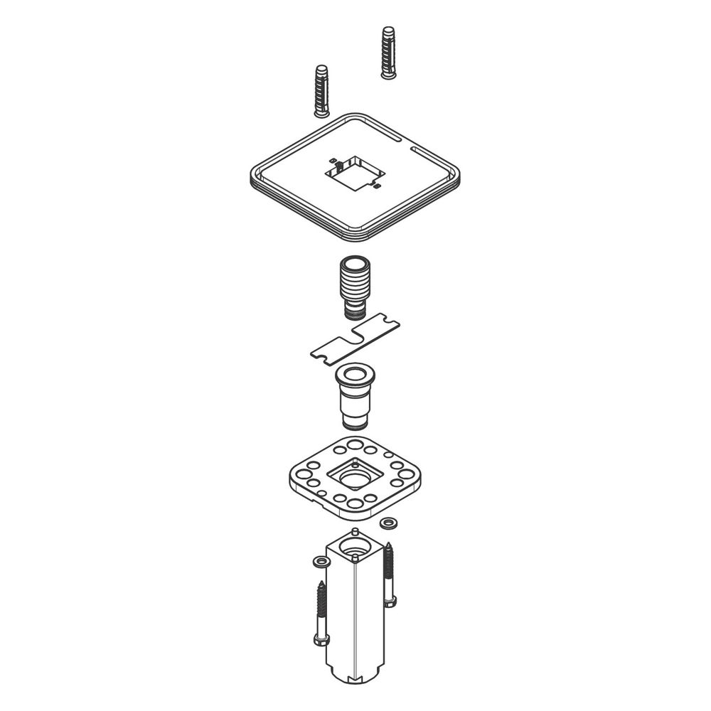 Hansgrohe AXOR Bras de douche pour pommeau de tête Starck, 240x240 mm, Chromé, 95887000