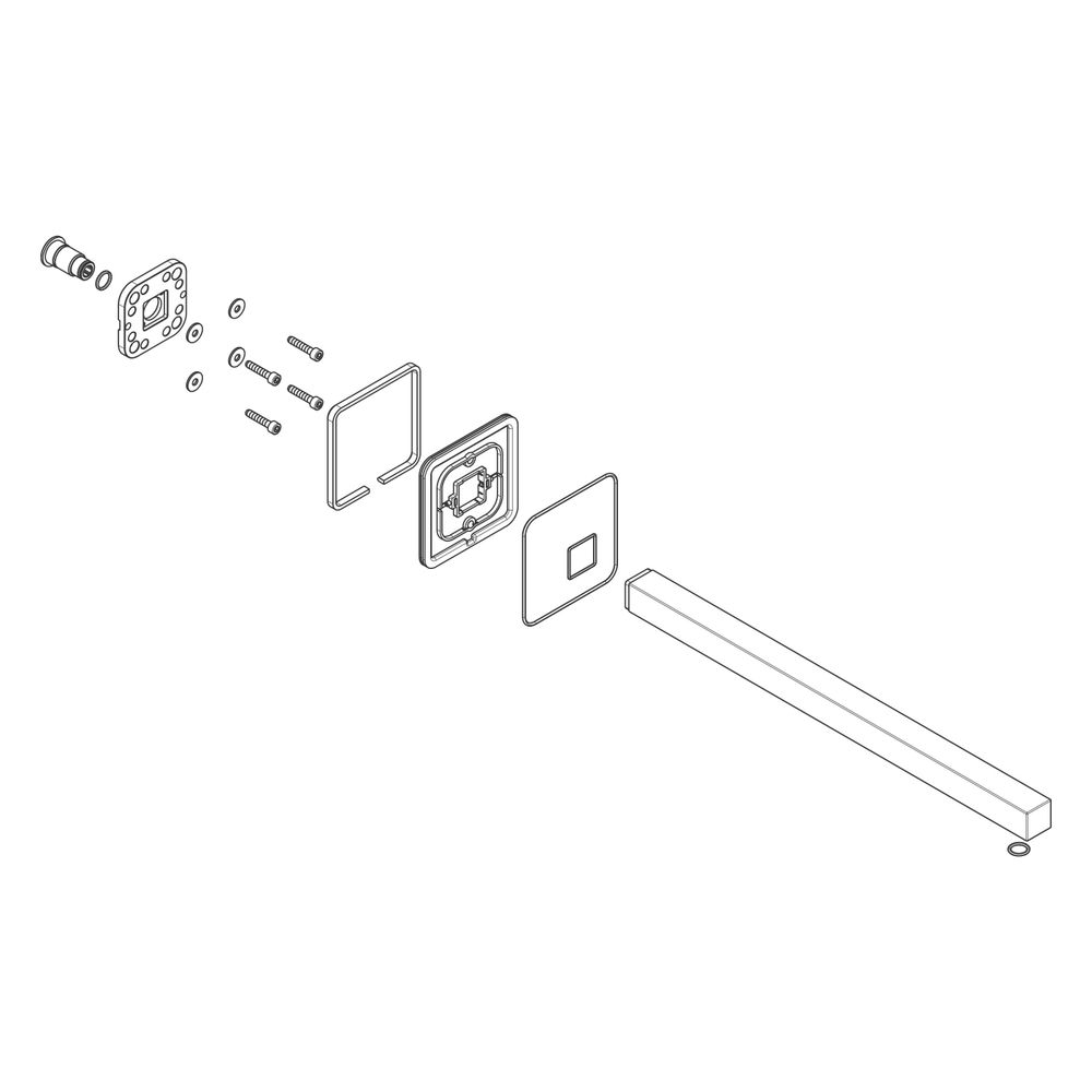 Bras de douche Hansgrohe AXOR pour pommeau Starck, 240x240 mm, Chromé, 95891000