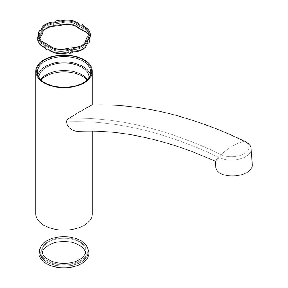 Sortie pour mitigeur de lavabo Hansgrohe, acier inoxydable Optic, référence 98349800