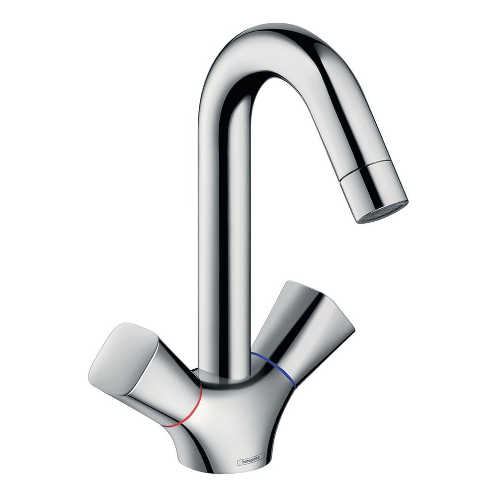 Robinetterie de lavabo Hansgrohe Logis à deux poignées 150 mm, avec garniture à tige de traction, chromé