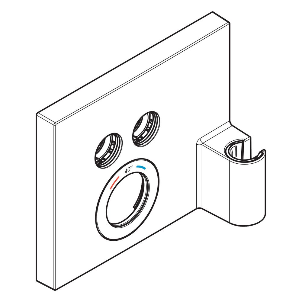 Hansgrohe Rosette pour kit thermostatique préfabriqué, support de pommeau de douche, iBox FixFit, chromée, 92299000