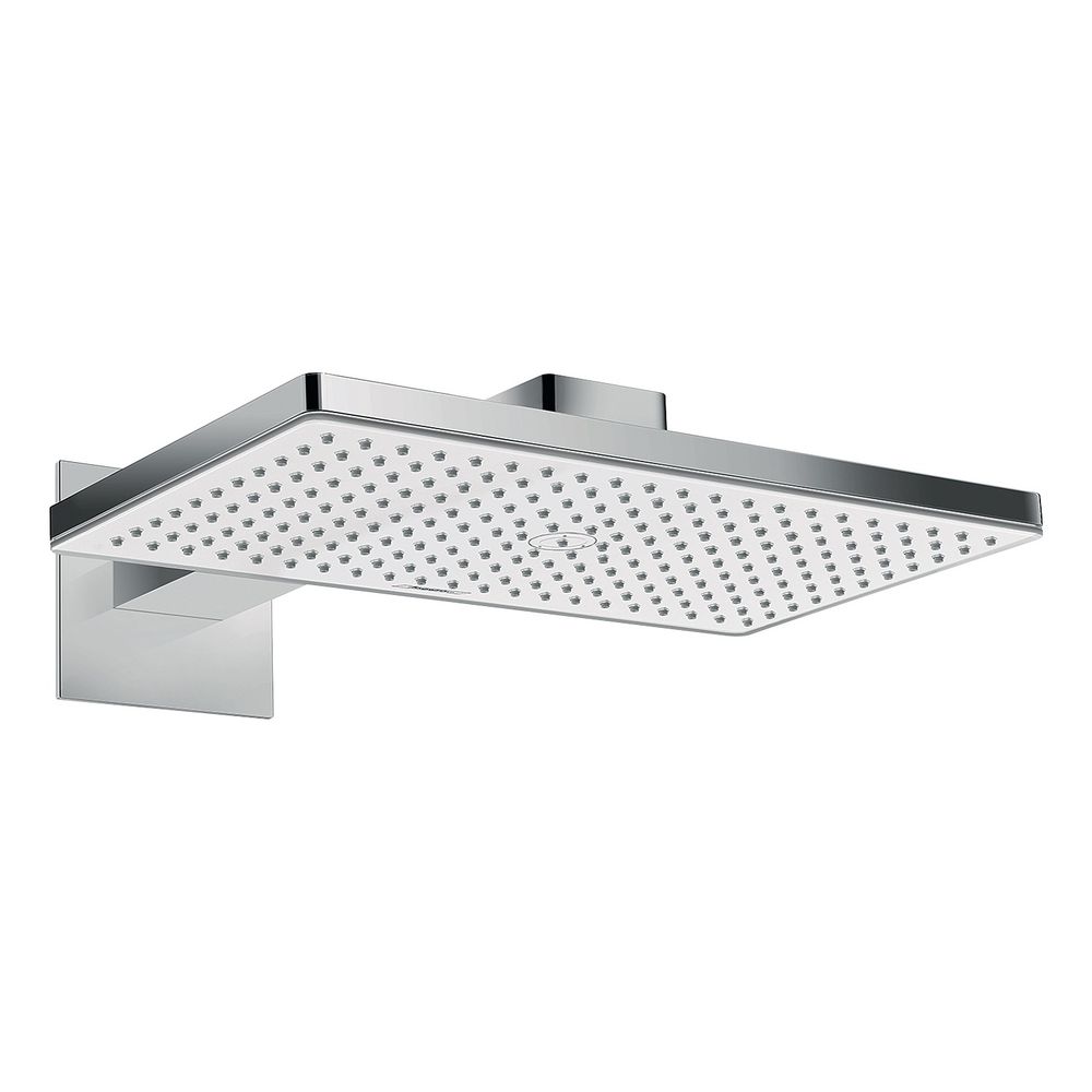 Hansgrohe Pommeau de douche Rainmaker Select 460 mm, 1 jet, 19 l/min avec flexible de douche 450 mm, Blanc/Chromé