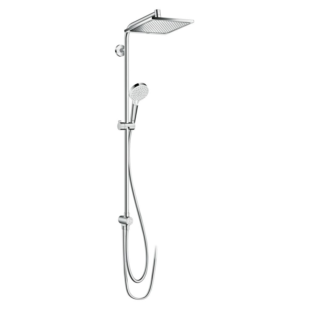 Hansgrohe Crometta E Showerpipe Système de douche mural 240 mm, 1 jet, 9 l/min EcoSmart Reno, Chromé