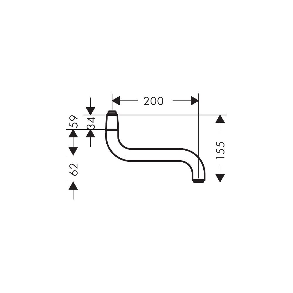 Robinetterie Hansgrohe bec verseur 200 mm pour cuisine montage mural, chromé, 92616000