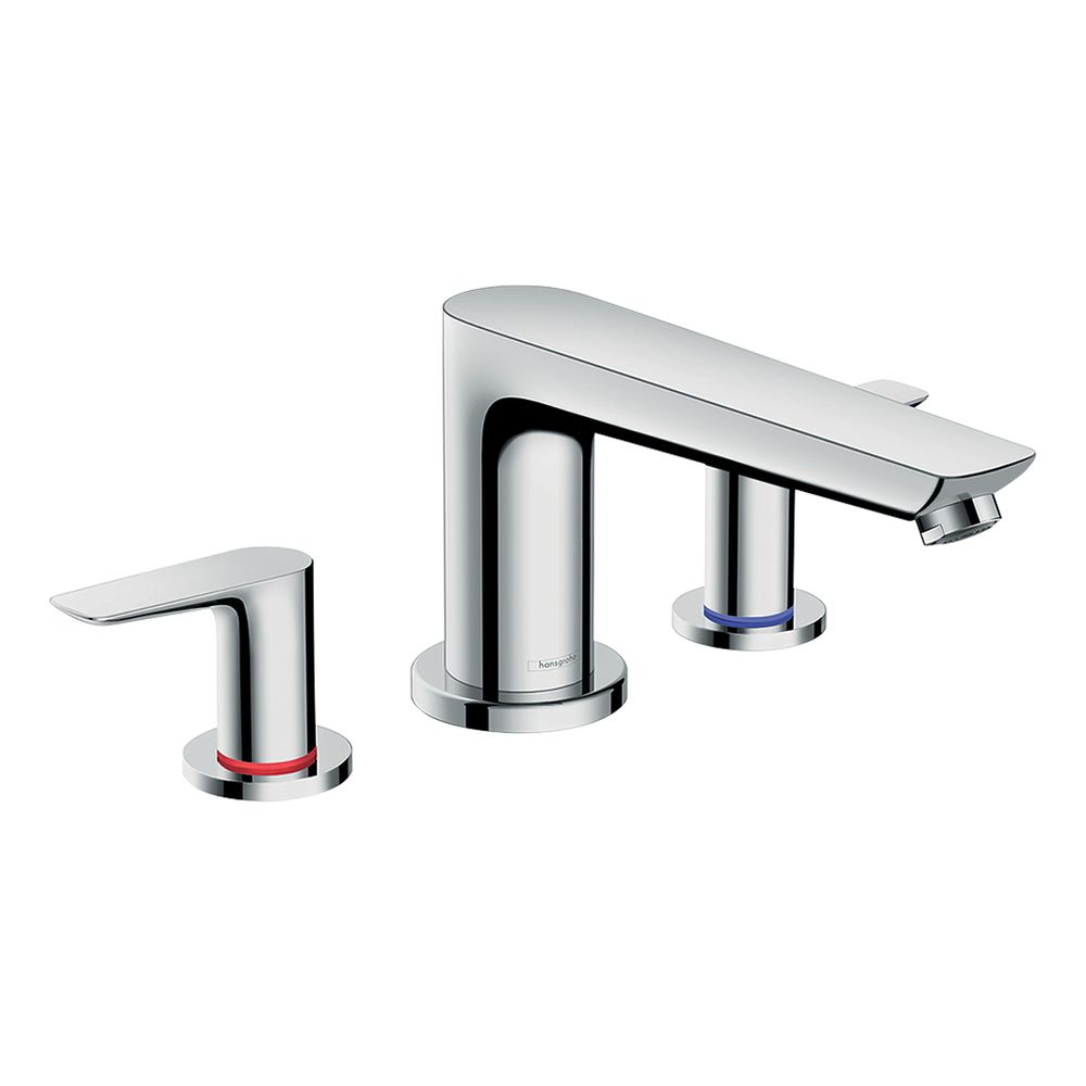 Robinet de baignoire à encastrer Hansgrohe Talis E 3 trous, kit complet pour montage sur rebord de baignoire, 22 l/min, chromé