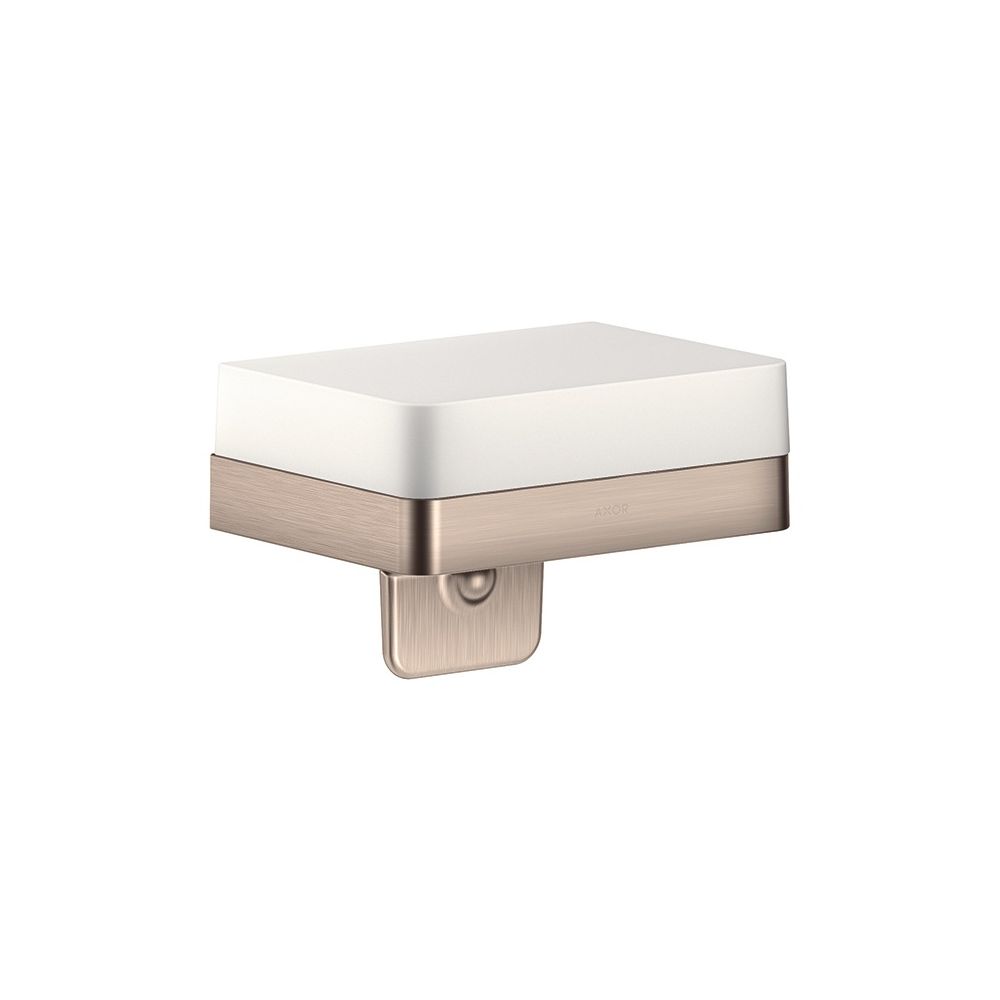 Distributeur de savon liquide universel AXOR Softsquare avec plateau - finition brossé nickel