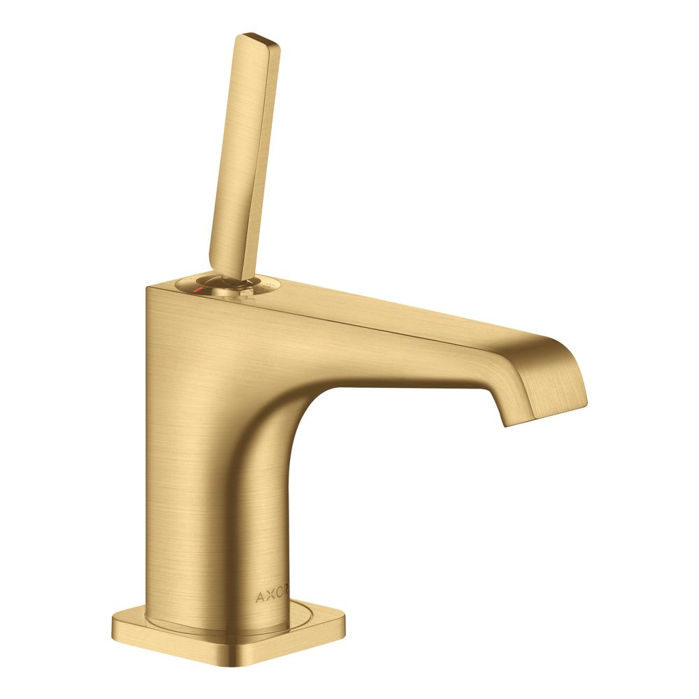 Mitigeur monocommande Hansgrohe AXOR Citterio E pour lavabo 90 mm, poignée Pin, évacuation pour HWB, finition Brushed Gold Optic