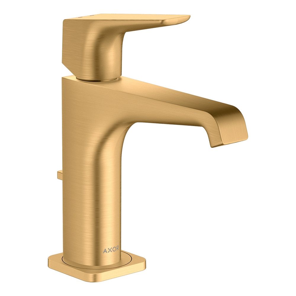 Mélangeur monocommande AXOR Citterio E Hansgrohe 130 mm, levier, garniture d'évacuation à tige, laiton brossé