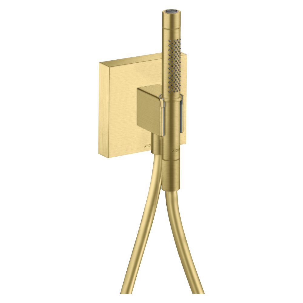 Porte-unité Hansgrohe AXOR Starck, 16,2 l/min, 120x120 mm, douchette à main 2 jets, flexible de douche, finition laiton brossé