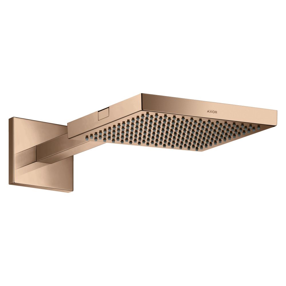 Pommeau de douche Hansgrohe AXOR ShowerSolutions, 12,4 l/min, 240x240 mm, 1 jet, Bras de douche, Red Gold poli