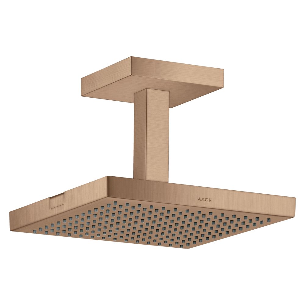 Pommeau de douche AXOR ShowerSolutions Hansgrohe, 12 l/min, 240x240 mm, 1 jet, montage au plafond, finition brossé rouge or