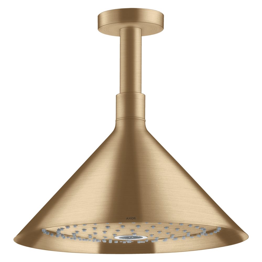 Hansgrohe AXOR Showers/Front Pommeau de douche mural 240 mm, 17 l/min, 2 jets, fixation plafond, Brushed Bronze