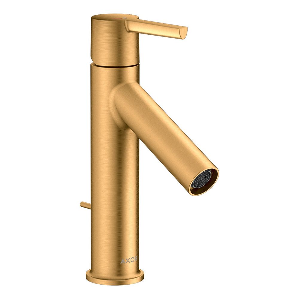 Hansgrohe AXOR Starck Mitigeur monocommande pour lavabo 100 mm, 3,5 l/min, CoolStart, poignée à levier, vidange par tirette, Brushed Gold Optic