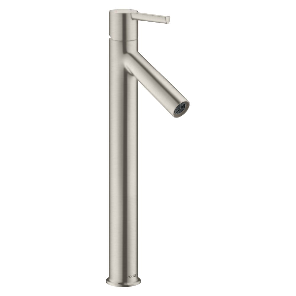 Hansgrohe AXOR Starck mitigeur monocommande pour lavabo 250 mm, 5 l/min, levier, garniture d'évacuation, finition Edelstahl Optic
