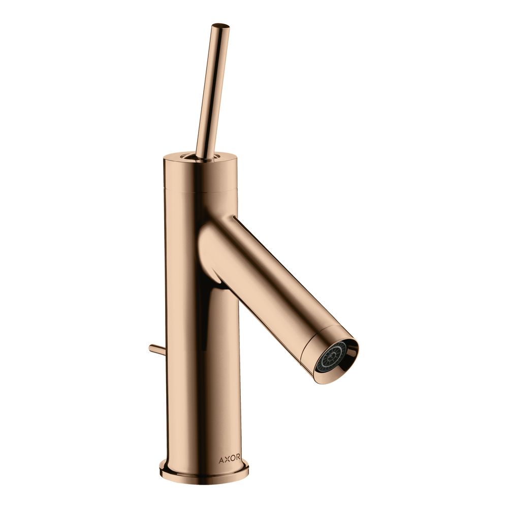 Mélangeur mitigeur monocommande AXOR Starck pour lavabo 70 mm, 5 l/min, poignée Pin pour HWB, évacuation par tige de traction, Rouge Or poli