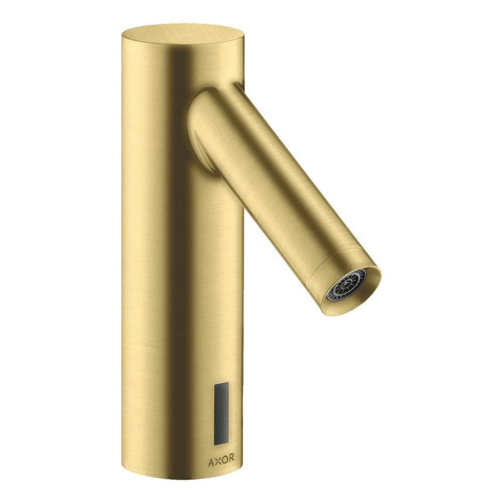 Mélangeur de lavabo électronique AXOR Starck de Hansgrohe, 5 l/min, préréglage de température, alimentation secteur 230 V, finition laiton brossé
