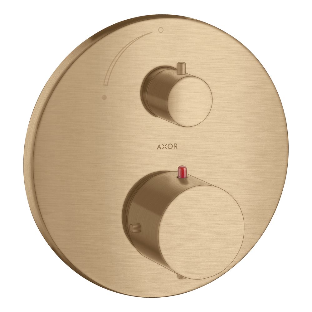 Hansgrohe AXOR Starck Thermostat encastré, 25 l/min, vanne d'arrêt, Brushed Bronze
